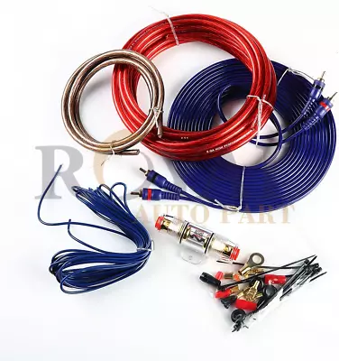 8 Gauge Amp Kit Amplifier Install Wiring Complete 8 Ga Installation Cables 800W • $24.50