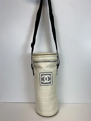 Rare Vtg Chanel White Nylon CC Logo Tube Shoulder Bag • $648