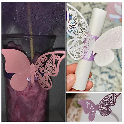 £5.99 • Buy Butterfly Cards Precise Cut Wine Glass For Anniversary Wedding Birthday Party
