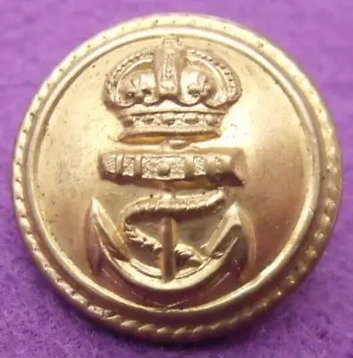 VINTAGE BRASS ROYAL NAVY TUNIC BUTTON ROPE CROWN ANCHOR. 23mm.     BB1-6 • £1.99