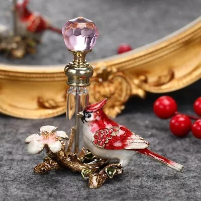 5ml Red Bird Perfume Bottle Vintage Glass Crystal Empty Essential Oil Bottles • $11.64