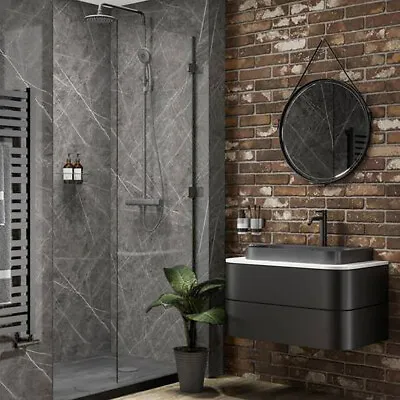 £8.95 • Buy PVC Wall Board Waterproof Loft Concrete Effect Apartment Bathroom Cladding Panel