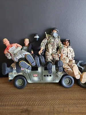 Vintage 90s GI Joe Lot 12  Action Figures-01' Humvee-83' Transport- Accessories  • $25