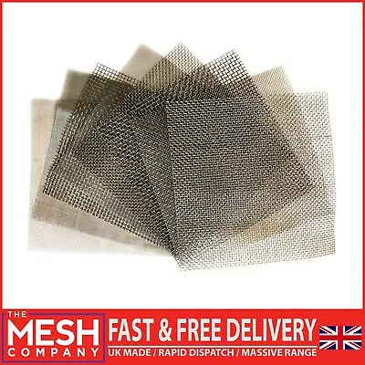 STAINLESS STEEL WOVEN WIRE FILTER MESH HEAVY FINE & COARSE 300mm SQUARE SHEET • £8.85