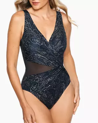 NEW MIRACLESUIT 'Sultana Circe' One Piece Swimsuit Size 8 Black #6552438 $188 • $64.99
