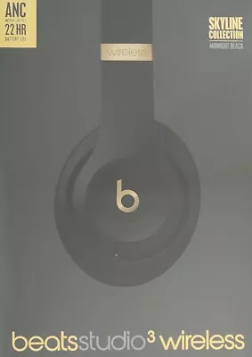 Beats By Dr. Dre Studio3 Wireless Headphones Skyline Collection Midnight Black • $380