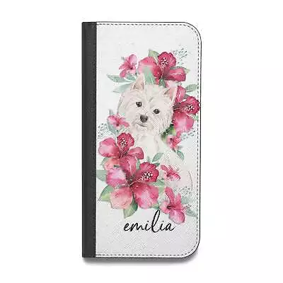 Personalised Westie Dog Vegan Leather Flip Samsung Case Cover For Samsung S23 S2 • £9.99