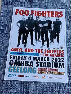 Foo Fighters - 2022 Geelong Australia Tour - Laminated Tour Poster - New!!! • $15.95