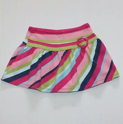 Gymboree Smart And Sweet Girl's Stripe Buckle Skort Skirt Size 4 • $12.99