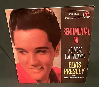 Elvis Presley RCA 45N 1242 Sentimental Me / No More 45 W/ Sleeve 1962 Italy • $25.48