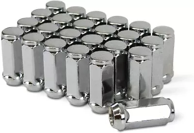 24 Chrome Bulge Acorn Lug Nuts 2  For Chevy Silverado GMC Sierra 1500 14x1.5 • $24.94