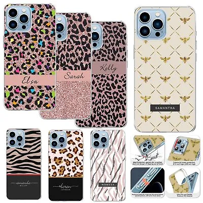Personalized Name Phone Case For IPhone 14 Pro Max 13 12 11 Leopard Print Cover • $7.50