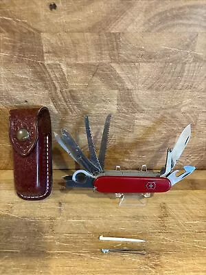 Victorinox Champion Plus Swiss Army Pocket Knife Red Officer Suisse 17 Functions • $49