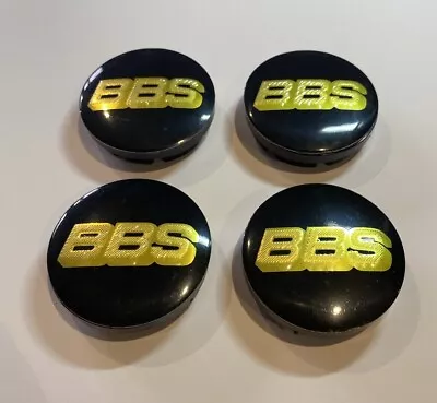 BBS Wheel Centre Caps Black & Gold 56mm X4 Cap • $34