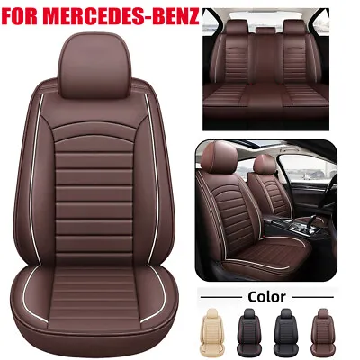 For Mercedes-Benz Car Seat Cover 2/5-Seat Front&Rear Full Set PU Leather Cushion • $145.65