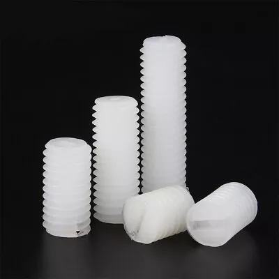 White Nylon Plastic M3- M8 Slotted Head Set Screws Flat Point Grub Screw • $15.90