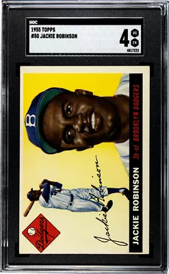 1955 Topps #50 Jackie Robinson Dodgers SGC 4 • $650