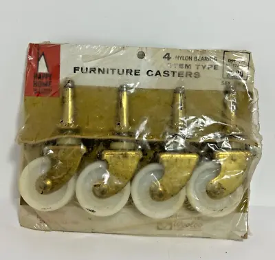 4-Pack Vintage Nylon Bearing Stem Type Furniture Casters • $19.95