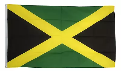 Jamaica Large Flag 5 X 3 FT - 100% Polyester With Eyelets - Caribbean • £6.99