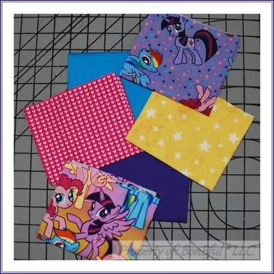 BonEful Fabric COTTON QUILT Rainbow Pink Blue My Little Pony Girl RARE SCRAP LOT • $3.98