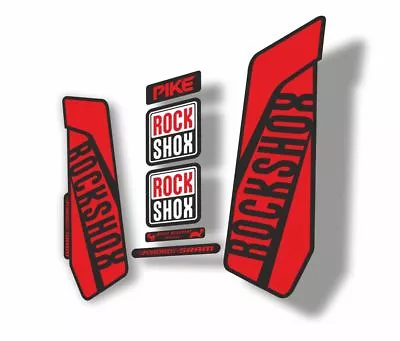 Rock Shox Pike 2016 Mountain Bike Cycling Decal Kit Sticker Adhesive Red • $16.99