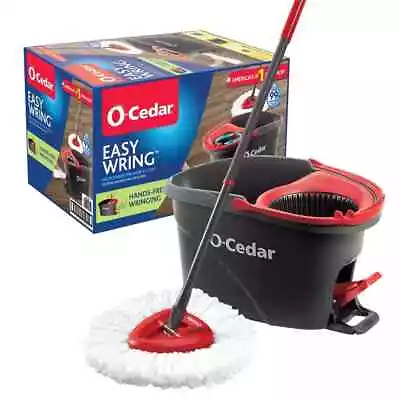 O-Cedar EasyWring Microfiber Spin Mop And Bucket Floor Cleaning System Set Red • $33.99