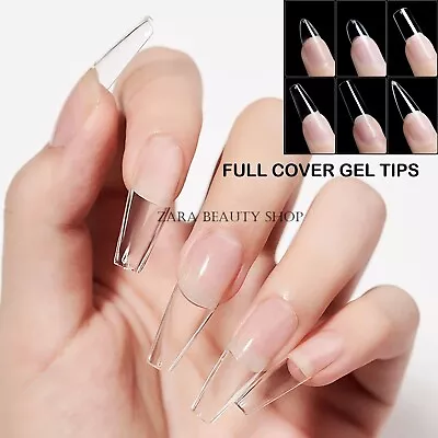 504 Pcs Nail Tips GEL Extensions Full Cover ✨SQUARE COFFIN ALMOND🔥 SOFT GEL • $8.99