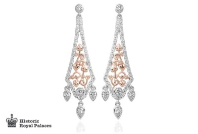 £3790 • Buy NEW Clogau 18ct White & Rose Gold Debutante Earrings £1600 Off! **RARE**