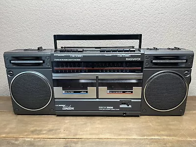 Vintage Magnavox Super Tandem Boom Box Radio D 8330/17 Dual Cassette Recording  • $59.99