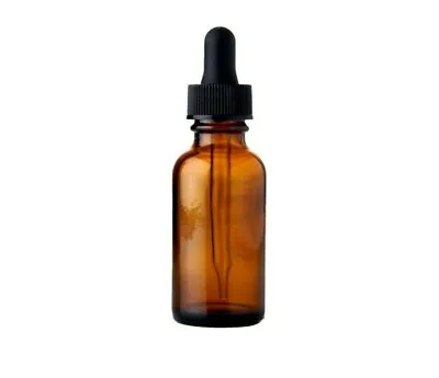 2 Oz Amber Boston Round Glass Bottles Jar With Black Eye Dropper Cap • $4