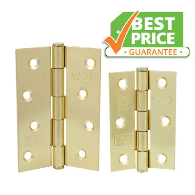 Brass Internal Door Hinges 3  4  Strong CE7 Fire Rated 75mm 100mm 1 2 3 4 5 Pack • £3.99