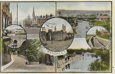 Early Genuine Vintage Postcard7 Viewskeighleybradfordwest Yorkshire • £2.99