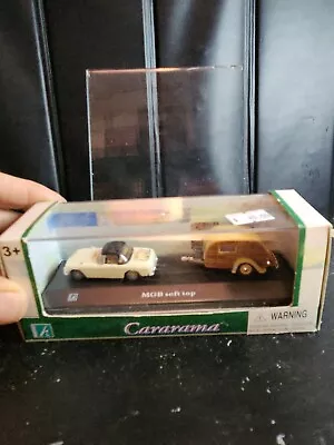 CARARAMA HONGWELL DIECAST CARS - MGB Soft Top WITH TEARDROP TRAILER CARAVAN  • $40