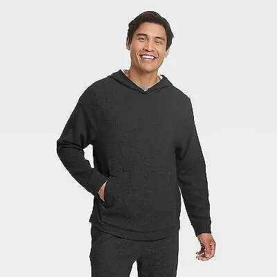 Men's Textured Fleece Hoodie - All In Motion Black XL • $11.99