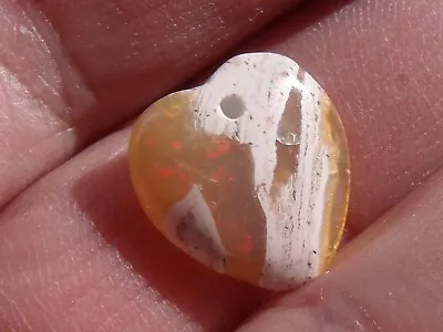 5.69 Ct. Mexican Heart Cantera Fire Opal Bead • $85