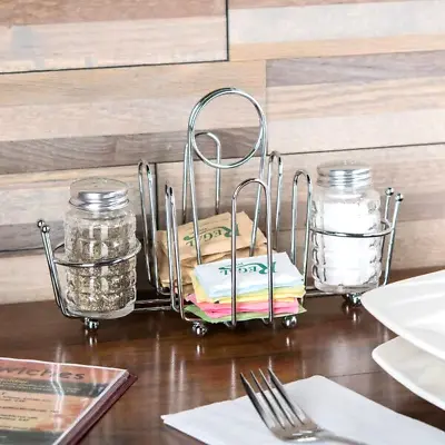 Salt Pepper & Sugar Restaurant Condiment/menu Holder Metal Wire Rack ( One ) • $19.95