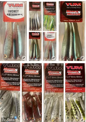 YUM Money Minnow Soft Paddle Tail Swimbait 2.5  3.5  5  - PICK SIZE + COLOR • $9.69