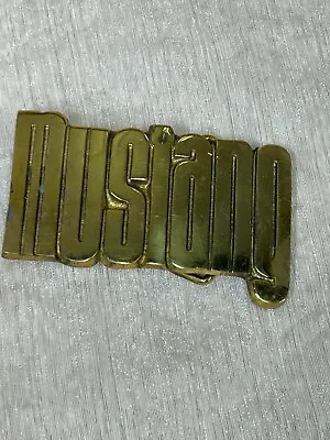 Vintage 1978 Mustang Baron Solid Brass Belt Buckle BBB R.O.C.  • $20