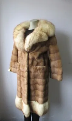 Women's Sz 6 Mink Fur Coat With Fox Fur MINT Ladies CLEARANCE SALE! • $275