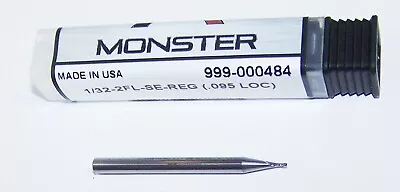 1/32  (.0312 )  Carbide End Mill 2 Flute Monster Tool 999-000484 Special Price • $4.95