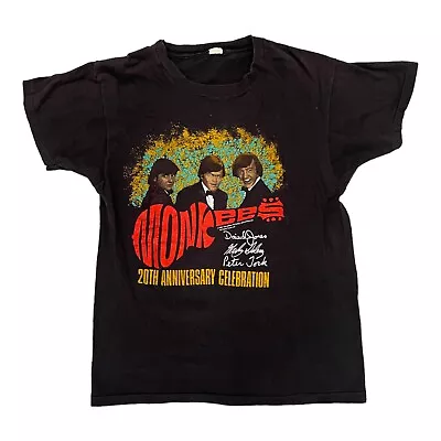 VINTAGE 1986 THE MONKEES 20TH ANNIVERSARY TOUR BAND BLACK Single Stitch SHIRT M • $28