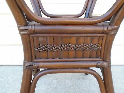 Bamboo Dining Table Base East West Indies Regency Rattan Cottage Tropical Beach • $250