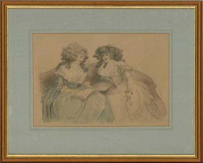 £104 • Buy After Thomas Rowlandson  - 20th Century Watercolour, Two Seated Ladies
