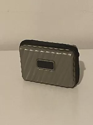 TUMI For Delta Airline Hard Shell Mini Suitcase Silver Gray Zipper & Eye Mask • $13.99