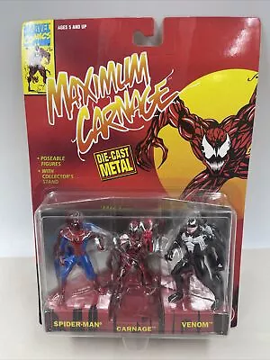 NEW Maximum Carnage Die-Cast 3 Figures Spider-Man Venom Carnage Toy Biz 1994 • $26.88