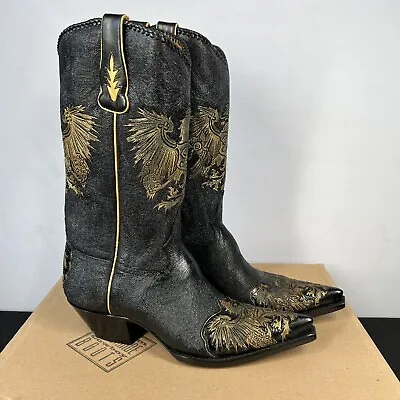 Liberty Men’s 11 Royal Eagle Black Leather Cowboy Boots NEW • $1195