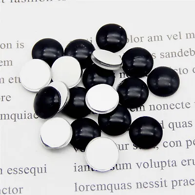 £3.97 • Buy Black Color Glass Eye Dragon Evil Eye Cameo Setting Cabochons For Jewelry 6-15mm