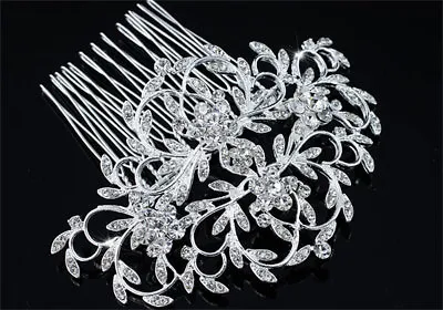 Bridal Wedding Art Deco Vintage Style High Quality Flower Hair Comb AT1661 • $24.99