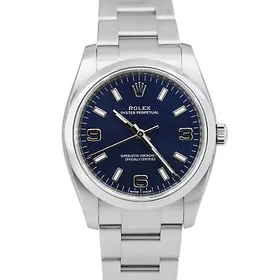 MINT 2020 PAPERS Rolex Oyster Perpetual BLUE Steel 34mm Oyster Watch 114200 BOX • $5493.45