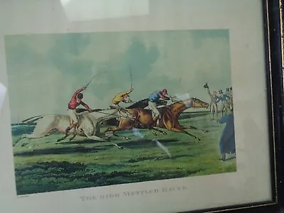 Framed And Glazed Print  The High Mettled Race  H. Alken Delt 26cm X 20cm • £6